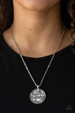 Paparazzi "GLAM Crush Monday" Silver Necklace & Earring Set Paparazzi Jewelry
