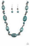 Paparazzi "Gatherer Glamour" Blue Necklace & Earring Set Paparazzi Jewelry