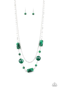 Paparazzi "Colorfully Cosmopolitan" Green Necklace & Earring Set Paparazzi Jewelry