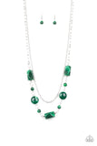 Paparazzi "Colorfully Cosmopolitan" Green Necklace & Earring Set Paparazzi Jewelry