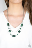 Paparazzi "Colorfully Cosmopolitan" Green Necklace & Earring Set Paparazzi Jewelry