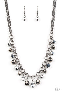 Paparazzi VINTAGE VAULT "And The Crowd Cheers" Black Necklace & Earring Set Paparazzi Jewelry