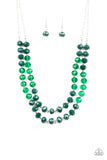 Paparazzi "Glitter Gratitude" Green Necklace & Earring Set Paparazzi Jewelry