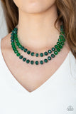 Paparazzi "Glitter Gratitude" Green Necklace & Earring Set Paparazzi Jewelry