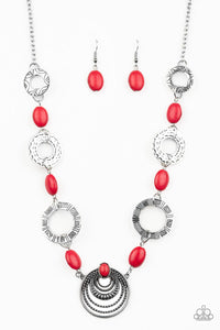 Paparazzi "Zen Trend" Red Necklace & Earring Set Paparazzi Jewelry