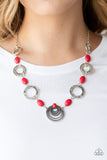 Paparazzi "Zen Trend" Red Necklace & Earring Set Paparazzi Jewelry