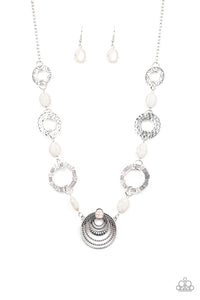 Paparazzi "Zen Trend" White Necklace & Earring Set Paparazzi Jewelry