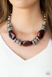 Paparazzi "Colorfully Confident" Red Necklace & Earring Set Paparazzi Jewelry