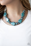 Paparazzi VINTAGE VAULT "Prehistoric Fashionista" Blue Necklace & Earring Set Paparazzi Jewelry