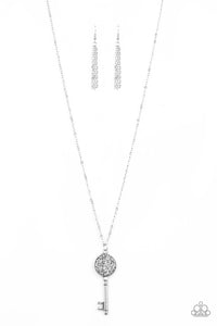 Paparazzi "Key Keepsake" White Necklace & Earring Set Paparazzi Jewelry