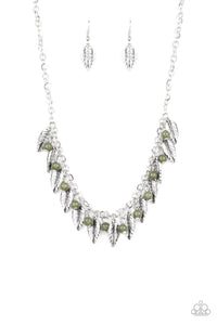 Paparazzi "Boldly Airborne" Green Necklace & Earring Set Paparazzi Jewelry