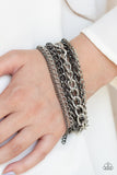 Paparazzi "Metallic Horizon" Black Bracelet Paparazzi Jewelry