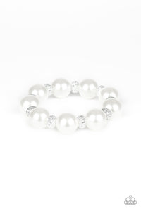 Paparazzi "Extra Elegant" White Bracelet Paparazzi Jewelry