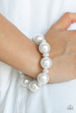 Paparazzi "Extra Elegant" White Bracelet Paparazzi Jewelry