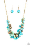 Paparazzi "Full Out Fringe" Blue Necklace & Earring Set Paparazzi Jewelry