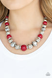 Paparazzi VINTAGE VAULT "Weekend Party" Red Necklace & Earring Set Paparazzi Jewelry