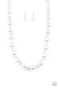 Paparazzi "Uptown Heiress" White Necklace & Earring Set Paparazzi Jewelry