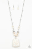 Paparazzi "Sandstone Oasis" White Necklace & Earring Set Paparazzi Jewelry