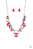 Paparazzi "CLIQUE-bait" Red Necklace & Earring Set Paparazzi Jewelry