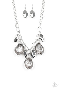 Paparazzi "Looking Glass Glamorous" Silver Necklace & Earring Set Paparazzi Jewelry