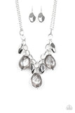 Paparazzi "Looking Glass Glamorous" Silver Necklace & Earring Set Paparazzi Jewelry