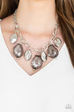 Paparazzi "Looking Glass Glamorous" Silver Necklace & Earring Set Paparazzi Jewelry