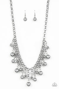 Paparazzi "HEIR-headed" Silver Necklace & Earring Set Paparazzi Jewelry