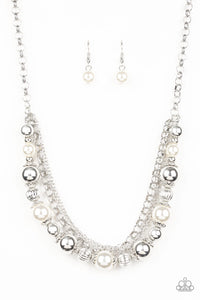 Paparazzi "5th Avenue Romance" White Necklace & Earring Set Paparazzi Jewelry