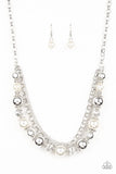 Paparazzi "5th Avenue Romance" White Necklace & Earring Set Paparazzi Jewelry