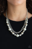 Paparazzi "5th Avenue Romance" White Necklace & Earring Set Paparazzi Jewelry