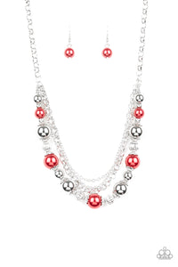 Paparazzi "5th Avenue Romance" Red Necklace & Earring Set Paparazzi Jewelry