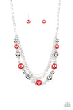 Paparazzi "5th Avenue Romance" Red Necklace & Earring Set Paparazzi Jewelry