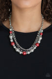 Paparazzi "5th Avenue Romance" Red Necklace & Earring Set Paparazzi Jewelry