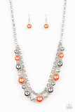 Paparazzi "5th Avenue Romance" Orange Necklace & Earring Set Paparazzi Jewelry