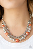 Paparazzi "5th Avenue Romance" Orange Necklace & Earring Set Paparazzi Jewelry