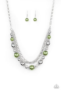 Paparazzi "5th Avenue Romance" Green Necklace & Earring Set Paparazzi Jewelry