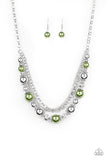 Paparazzi "5th Avenue Romance" Green Necklace & Earring Set Paparazzi Jewelry