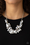 Paparazzi "Full Out Fringe" White Necklace & Earring Set Paparazzi Jewelry