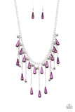 Paparazzi "Fleur de Fringe" Purple Necklace & Earring Set Paparazzi Jewelry
