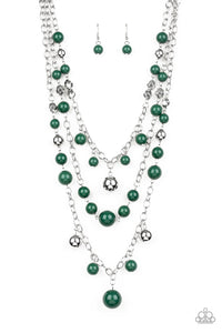 Paparazzi "The Partygoer" Green Necklace & Earring Set Paparazzi Jewelry