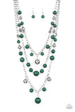 Paparazzi "The Partygoer" Green Necklace & Earring Set Paparazzi Jewelry