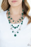 Paparazzi "The Partygoer" Green Necklace & Earring Set Paparazzi Jewelry