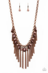 Paparazzi VINTAGE VAULT "Industrial Intensity" Copper Necklace & Earring Set Paparazzi Jewelry