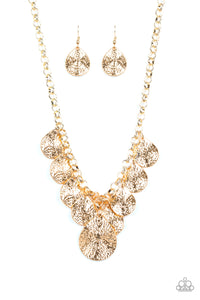 Paparazzi "Texture Storm" Gold Necklace & Earring Set Paparazzi Jewelry