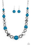 Paparazzi VINTAGE VAULT "Weekend Party" Blue Necklace & Earring Set Paparazzi Jewelry