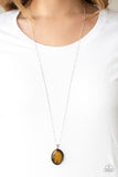 Paparazzi "Peaceful Glow" Brown Necklace & Earring Set Paparazzi Jewelry