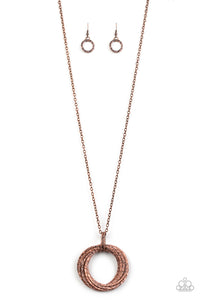 Paparazzi VINTAGE VAULT "Metal Marathon" Copper Necklace & Earring Set Paparazzi Jewelry