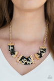 Paparazzi "HAUTE-Blooded" Gold Necklace & Earring Set Paparazzi Jewelry