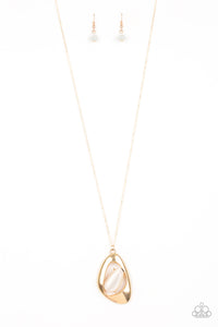 Paparazzi VINTAGE VAULT "Asymmetrical Bliss" Gold Necklace & Earring Set Paparazzi Jewelry