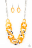 Paparazzi "I Have A HAUTE Date" Yellow Necklace & Earring Set Paparazzi Jewelry